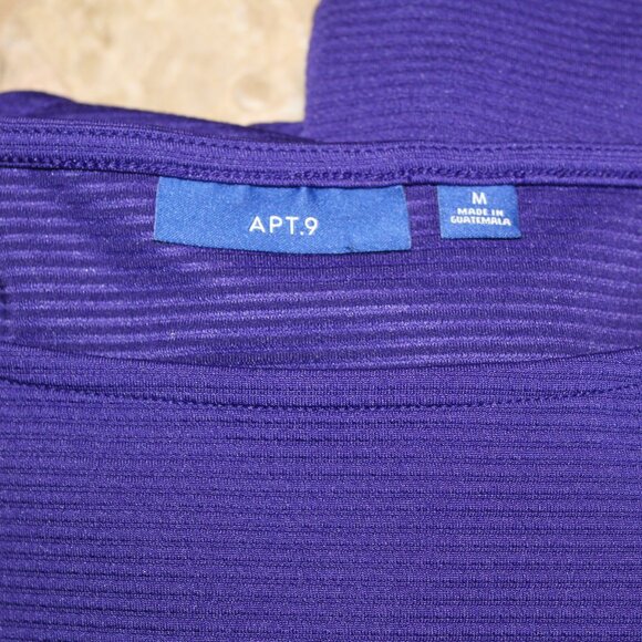 APT.9 Sweater Womens Medium Purple Long Sleeve Ribbed Knot Front Pullover Top - Picture 10 of 10